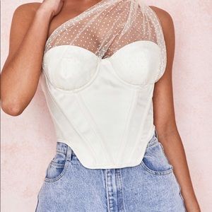 HOUSE OF CB WHITE CORSET TOP NWOT